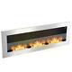 Bio Ethanol Fireplace Tempered Glass Wall Mounted/inset Biofire Fire 1200x400mm