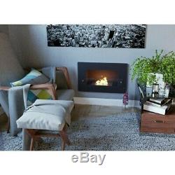 Bio Ethanol Fireplace Wall Eco Fire Burner Modern Design in Red including Glass