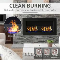 Bio Ethanol Fireplace Wall Flush Mounted 900x400mm Eco Real Fire Flame Burner