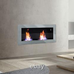 Bio Ethanol Fireplace Wall Mount Inset Stainless Steel ECO Clean Heater 90-140cm