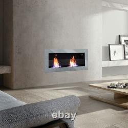 Bio Ethanol Fireplace Wall Mount Inset Stainless Steel ECO Clean Heater 90-140cm