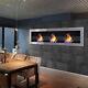 Bio Ethanol Fireplace Wall Mounted 1200mm Burner Biofire Structural Grey + Glass