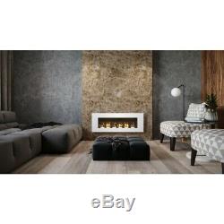 Bio Ethanol Fireplace Wall Mounted Eco Fire 110 cm 7kW 6 burners with Glass