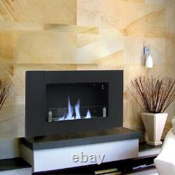 Bio Ethanol Fireplace Wall Mounted Inset Fire Biofire 1100mm x 540mm with Glass