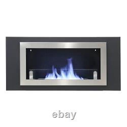 Bio Ethanol Fireplace Wall Mounted/Recessed Bio Fire Heater with Glass Panel