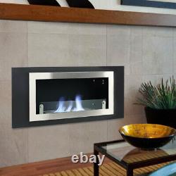 Bio Ethanol Fireplace Wall Mounted/Recessed Bio Fire Heater with Glass Panel