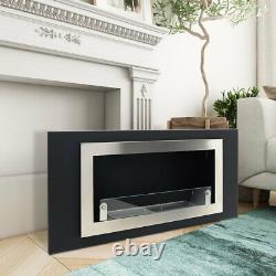 Bio Ethanol Fireplace Wall Mounted/Recessed Bio Fire Heater with Glass Panel