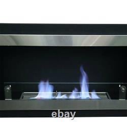 Bio Ethanol Fireplace Wall Mounted/Recessed Bio Fire Heater with Glass Panel