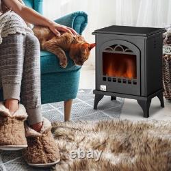Bio Ethanol Freestanding Fireplace Stove Heater 0.9L Black Indoor Smokeless