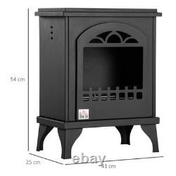 Bio Ethanol Freestanding Fireplace Stove Heater 0.9L Black Indoor Smokeless