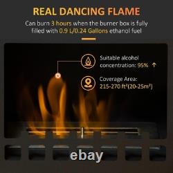 Bio Ethanol Freestanding Fireplace Stove Heater 0.9L Black Indoor Smokeless