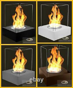 Bio Ethanol Glass Fireplace Portable Patio Garden Inner Eco Burner Large 52cm