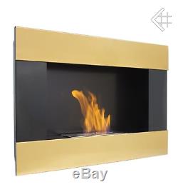 Bio Ethanol Kamin BRAVO gold Wandkamin Deko Bioethanol Wand Kamin Design