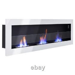 Bio Ethanol Stainless Steel Glass Fireplace Wall Mounted Flame Bedroom Heater