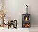 Bio Ethanol Stove Charcoal Black Stove 3 With Angled Pipe Log Store