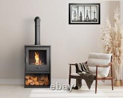 Bio Ethanol Stove Charcoal Black Stove 3 With Angled Pipe Log Store
