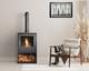 Bio Ethanol Stove Charcoal Black Stove 3 With Angled Pipe Log Store
