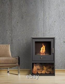 Bio Ethanol Stove Charcoal Black Stove 3 With Log Wood Store