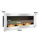Bio Ethanol Wall Fireplace Inset Mounted Biofire Fire 90-140 Cm With Glass Panel