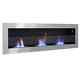 Bio Ethanol Wall Fireplace Inset Mounted Biofire Fire 90-140 Cm With Glass Panel