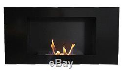 Bio Ethanol Wall Fireplace Valencia Deluxe Stainless Steel + 1 Firebox