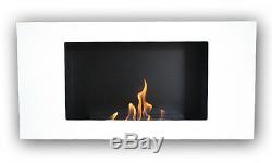 Bio Ethanol Wall Fireplace Valencia Deluxe Stainless Steel + 1 Firebox