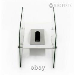 Bio Fires Bio Ethanol Tabletop Burner Fireplace Bow White Bioethanol