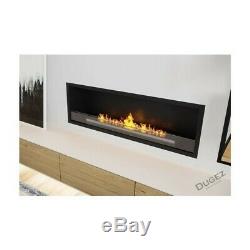 Bio ethanol Gel fireplace 115 cm glass and single burner of 3 litr without frame