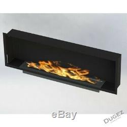 Bio ethanol Gel fireplace 115 cm glass and single burner of 3 litr without frame