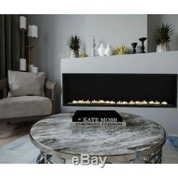 Bio ethanol fireplace 107 cm + glass and single burner of 3 litr without frame