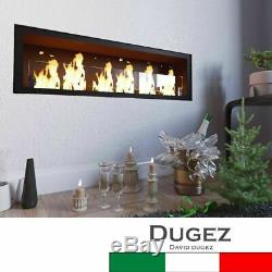 Bio ethanol fireplace 87cm with built-in Wall 6 runde burner 0.5 with glass Gel