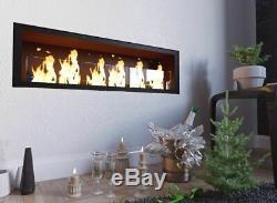 Bio ethanol fireplace 87cm with built-in Wall 6 runde burner 0.5 with glass Gel