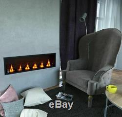 Bio ethanol fireplace 87cm with built-in Wall 6 runde burner 0.5 with glass Gel