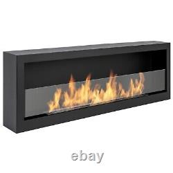 Bio ethanol fireplace S-Line BOX 120cm with glass. Bio-fireplace wall, hanging