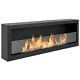 Bio Ethanol Fireplace S-line Box 120cm With Glass. Bio-fireplace Wall, Hanging