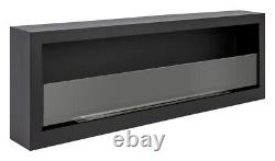 Bio ethanol fireplace S-Line BOX 120cm with glass. Bio-fireplace wall, hanging