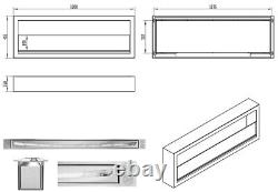 Bio ethanol fireplace S-Line BOX 120cm with glass. Bio-fireplace wall, hanging
