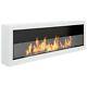 Bio Ethanol Fireplace S-line Box 120cm With Glass. Bio-fireplace Wall Mounted