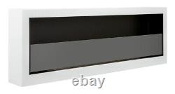 Bio ethanol fireplace S-Line BOX 120cm with glass. Bio-fireplace wall mounted
