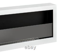 Bio ethanol fireplace S-Line BOX 120cm with glass. Bio-fireplace wall mounted