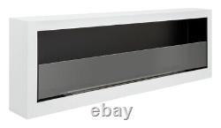 Bio ethanol fireplace S-Line BOX 120cm with glass. Bio-fireplace wall mounted