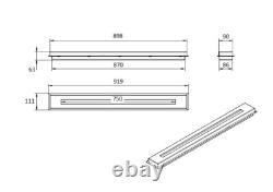Bio ethanol fireplace burner insert container firebox wool insert 920mm 1.7l