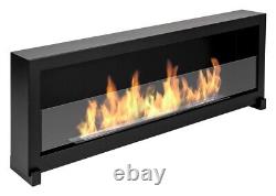 Bio ethanol fireplace freestanding S-Line BOX 120cm with glass, indoor