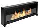 Bio Ethanol Fireplace Freestanding S-line Box 120cm With Glass, Indoor