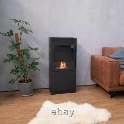 Bio ethanol fireplace freestanding indoor, Black, Jackson