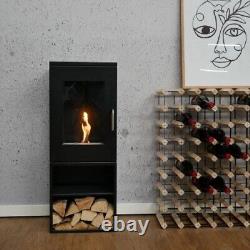 Bio ethanol fireplace freestanding indoor, Black, indoor
