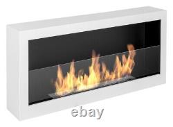 Bio ethanol fireplace wall mounted, hanging S-Line BOX 900mm with glass