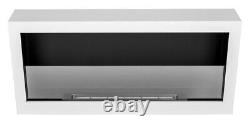 Bio ethanol fireplace wall mounted, hanging S-Line BOX 900mm with glass