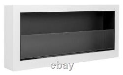 Bio ethanol fireplace wall mounted, hanging S-Line BOX 900mm with glass