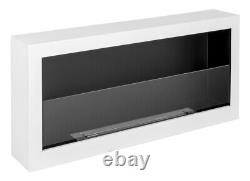 Bio ethanol fireplace wall mounted, hanging S-Line BOX 900mm with glass